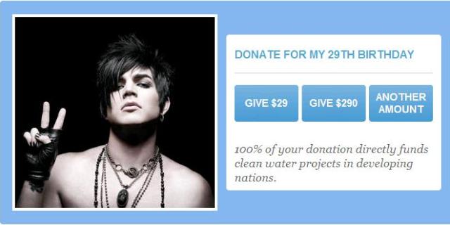 Update: Help Adam Lambert Raise $290K for Charity Water!